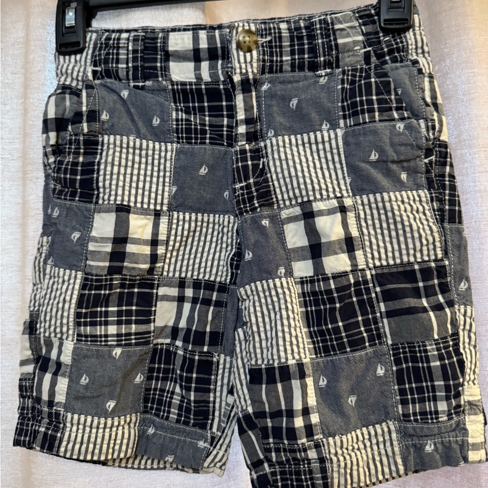 Gymboree Kids Navy and White Patchwork Shorts